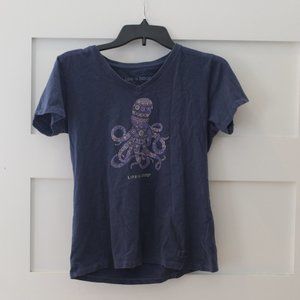 Life Is Good Crusher Tee Octopus Design Womens Small